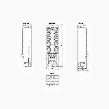 6ES7143-5AH00-0BA0 DIQ 16x24 V DC/0.5 A IP67 Siemens ET 200AL Connection Module with 1