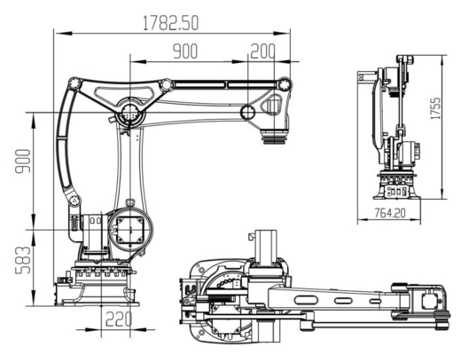GBS50-K2220 50kg Palletizing Robot Stacking and 4-Axis Vertical Multi-Joint Solution