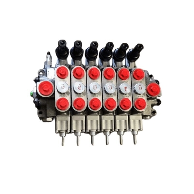 6 Spools Sectional Hydraulic Directional Valves Rated Flow 80L/min 350bar 330*240*155 mm