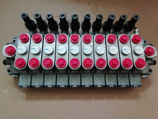 6 Spools Sectional Hydraulic Directional Valves Rated Flow 80L/min 350bar 330*240*155 mm