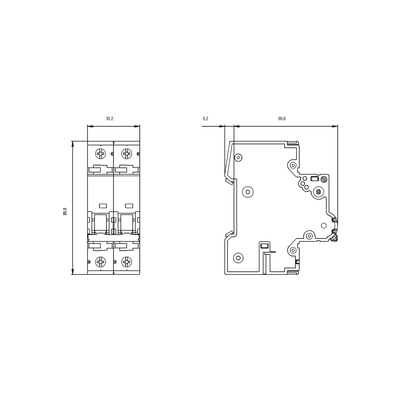 5SY4 Miniature Circuit Breaker 400V 10kA 2 Pole C 16A 5SY42167CC for Shipping Term FOB