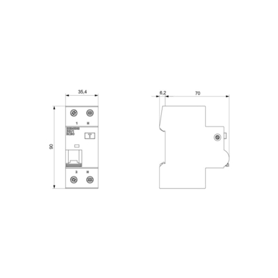 Siemens 5SU1353-1KK16 FI/LS AC 30MA 1 N-P C16 4.5KA Residual current switch MCB combo