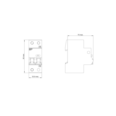 Siemens Low-voltage Power Distribution LS/DI Switch 5SU9356-1KK16 RCBO AC 30MA 1 N C16 6KA