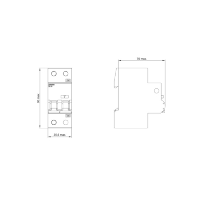 RCBO 6 kA 1P N Type AC 30 mA C-Char In 32 A Un AC 230 V For Siemens 5SU9356 1KK32