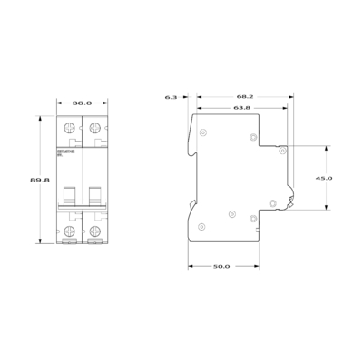 5TL12630 5TL Series Disconnector 5TL1 63A 2P 5TL1263-0 for Siemens Original Packaging
