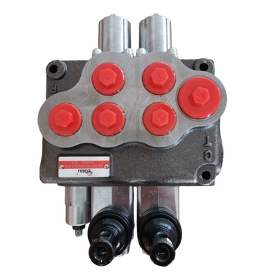 Tube Structure 80L/min Flow Hydraulic Directional Valve 2 Spools Monoblock Control Valves
