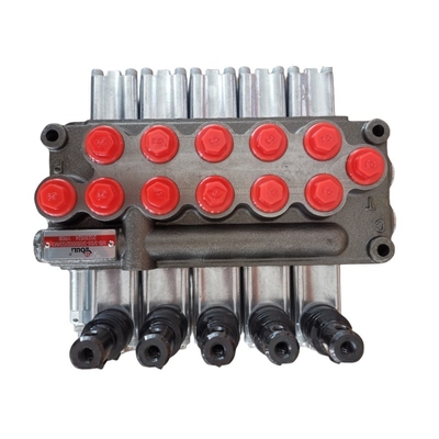 Tube Structure 80L/min Flow Hydraulic Directional Valve 2 Spools Monoblock Control Valves