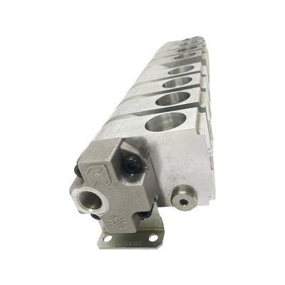 8-way Hydraulic Flow Distributor with 8 pressure 3-way Ball Valves and Manifold Block