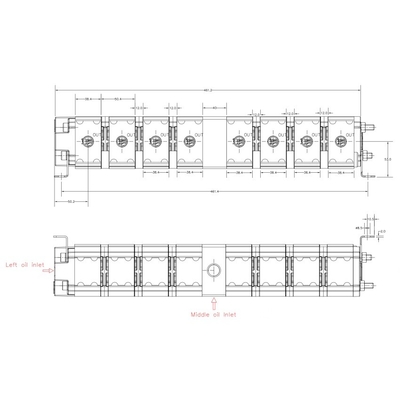 8-way Hydraulic Flow Distributor with 8 pressure 3-way Ball Valves and Manifold Block
