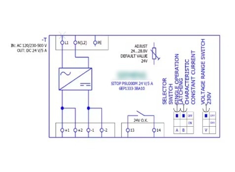 Memory Other SITOP PSU200M Power Supply Single and Dual-phase DC 24V/5A 6EP1333-3BA10