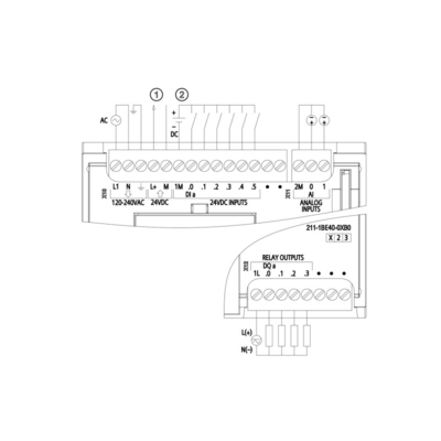 6ES7211-1BE40-0XB0 SIMATIC S7-1200 CPU 1211C Compact CPU with 2A Relay and AC/DC Power
