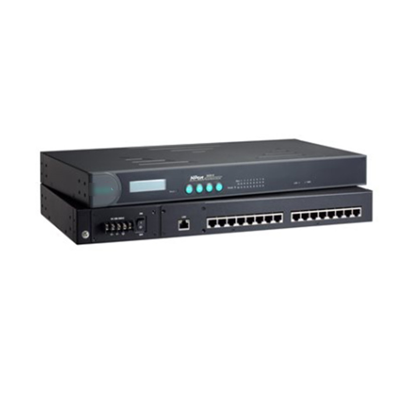 Easy-to- MOXA 8 and 16-port RS-232/422/485 Rack-mounted Serial Server for Professional