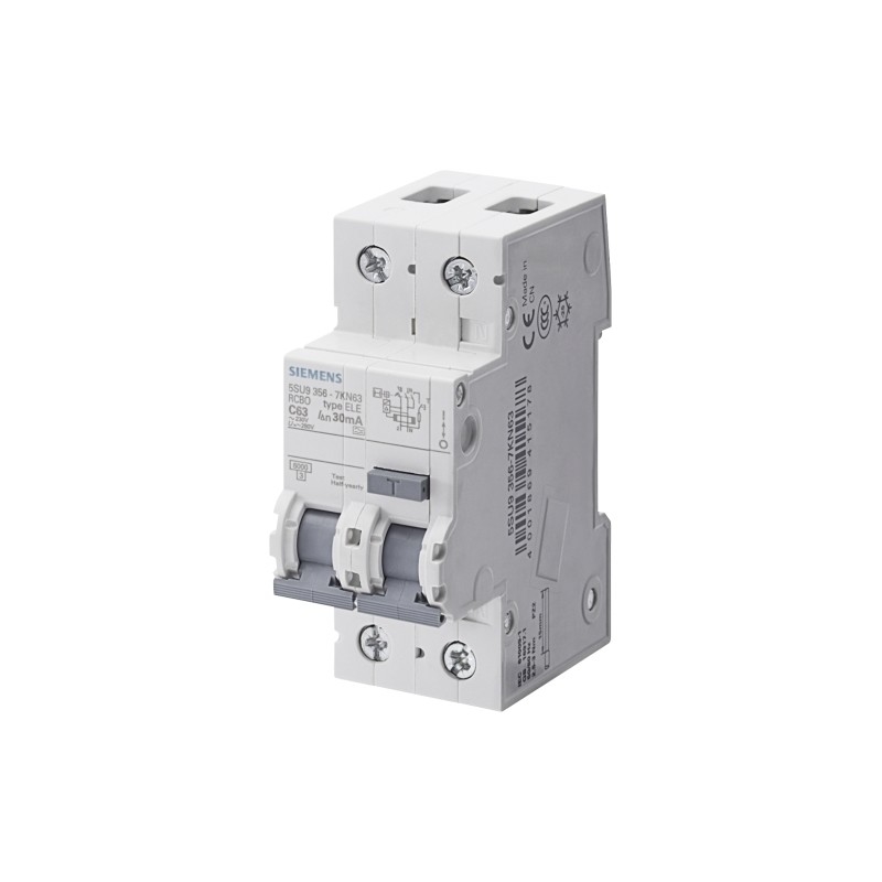 Siemens Low-voltage Power Distribution LS/DI Switch 5SU9356-1KK16 RCBO AC 30MA 1 N C16 6KA